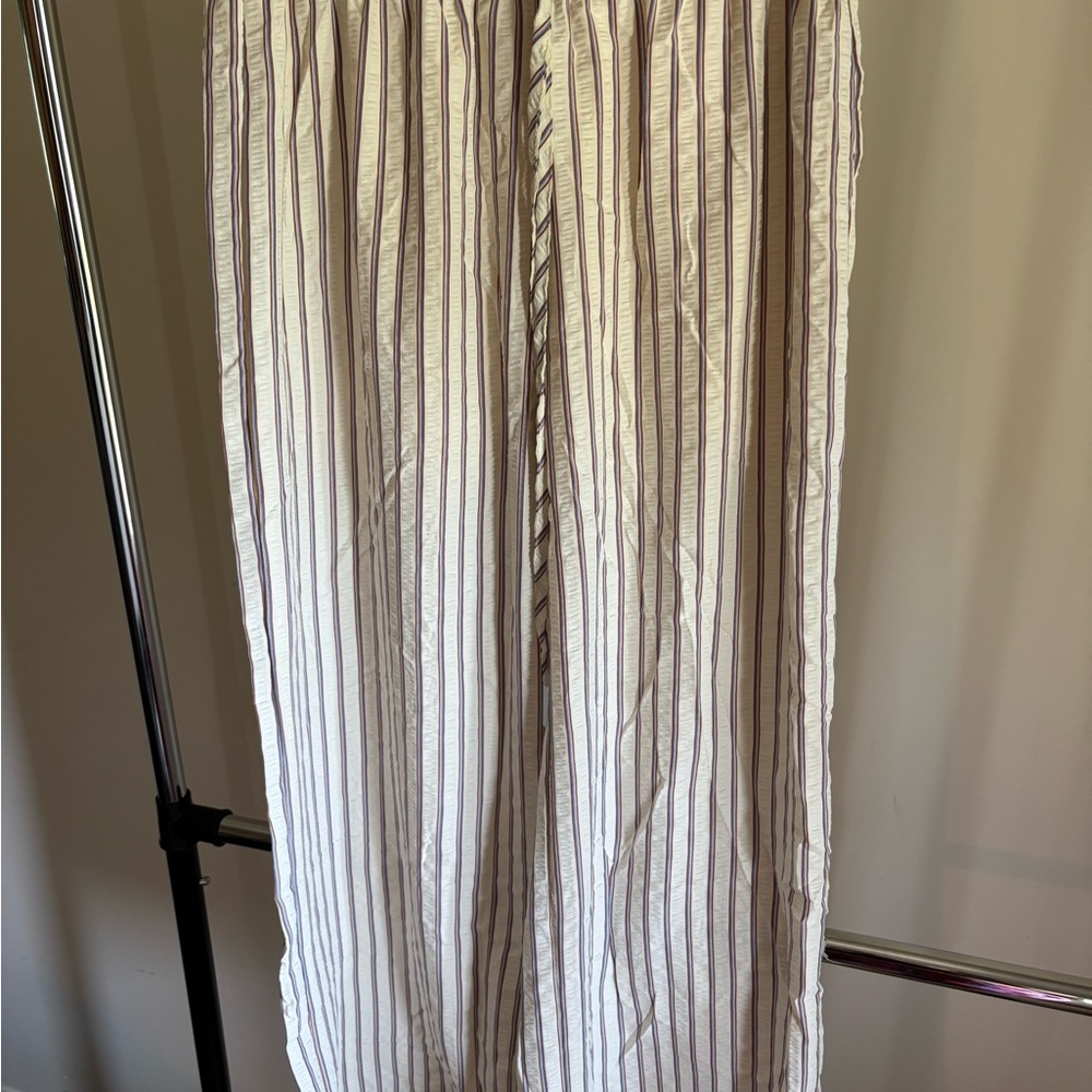SHEIN White and Brown Striped Women's Joggers